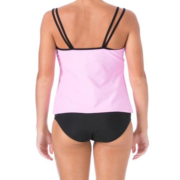MAINSTREAM Pink Black Tankini - Size 14 - Picture 3 of 8